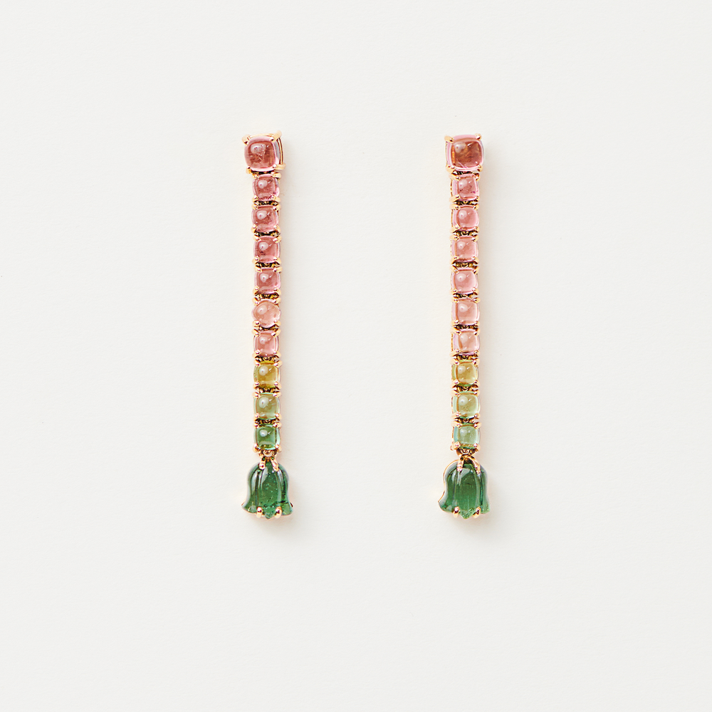 Ombre Tourmaline Flower Earrings