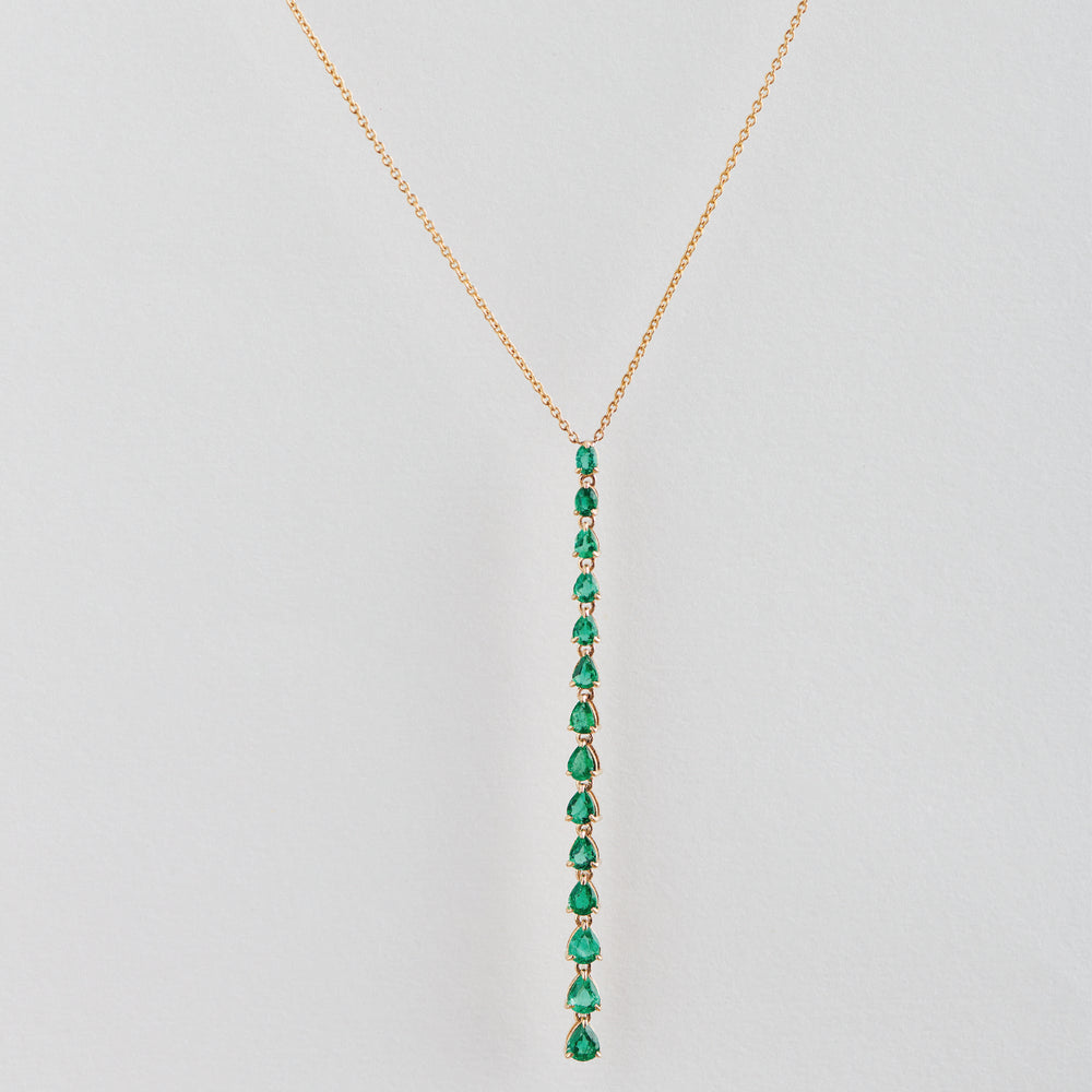 Emerald Gradation Lariat Necklace