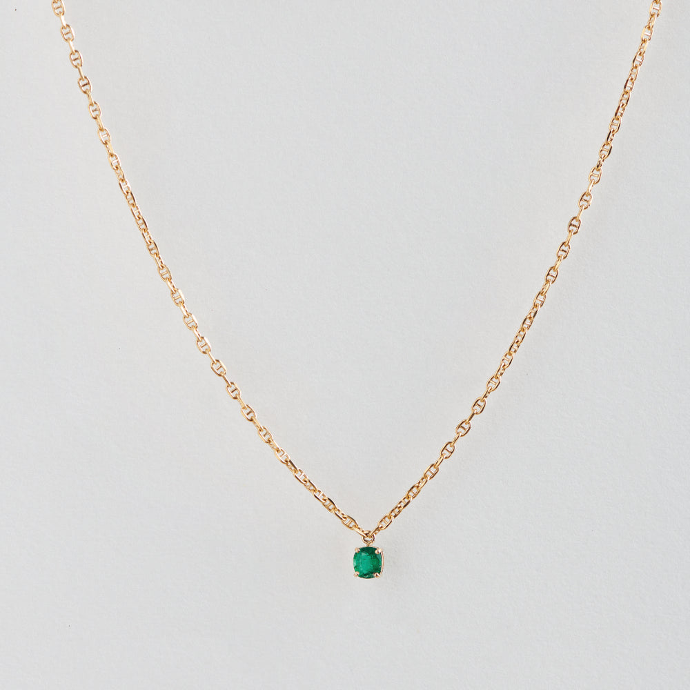 Solitary Emerald Necklace