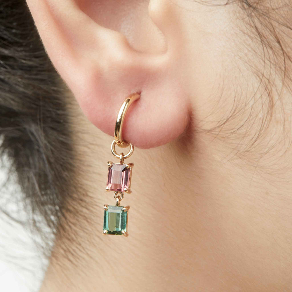 Matchy Ombre Tourmaline Loops (Doubles) + Small Hoops