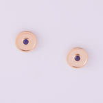 Centered Disc Studs with Sapphires