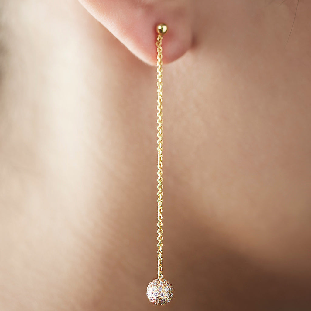 Planet Disco Earrings with Pave set Diamonds T H E L I N E