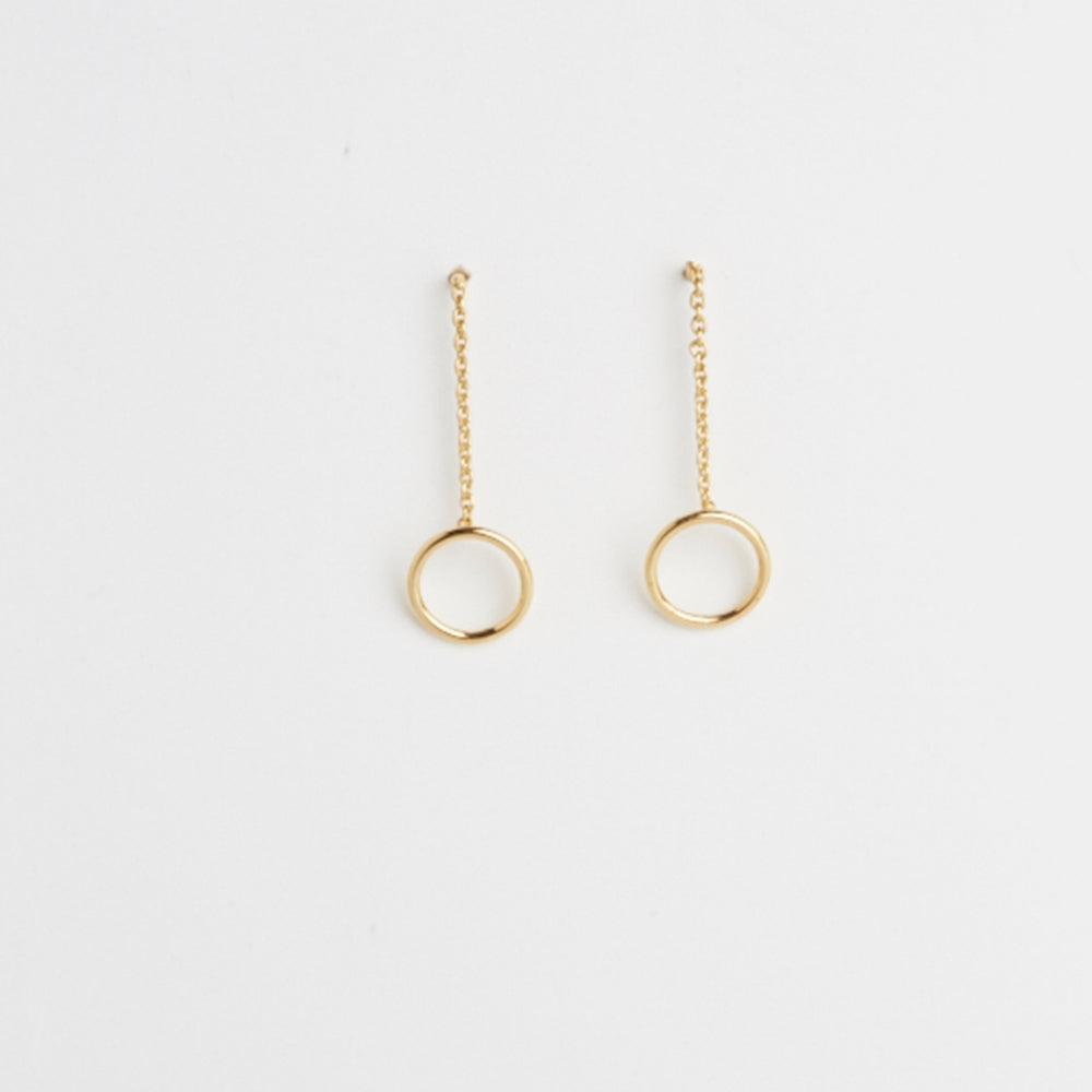 Circle Chain and Stick Earrings