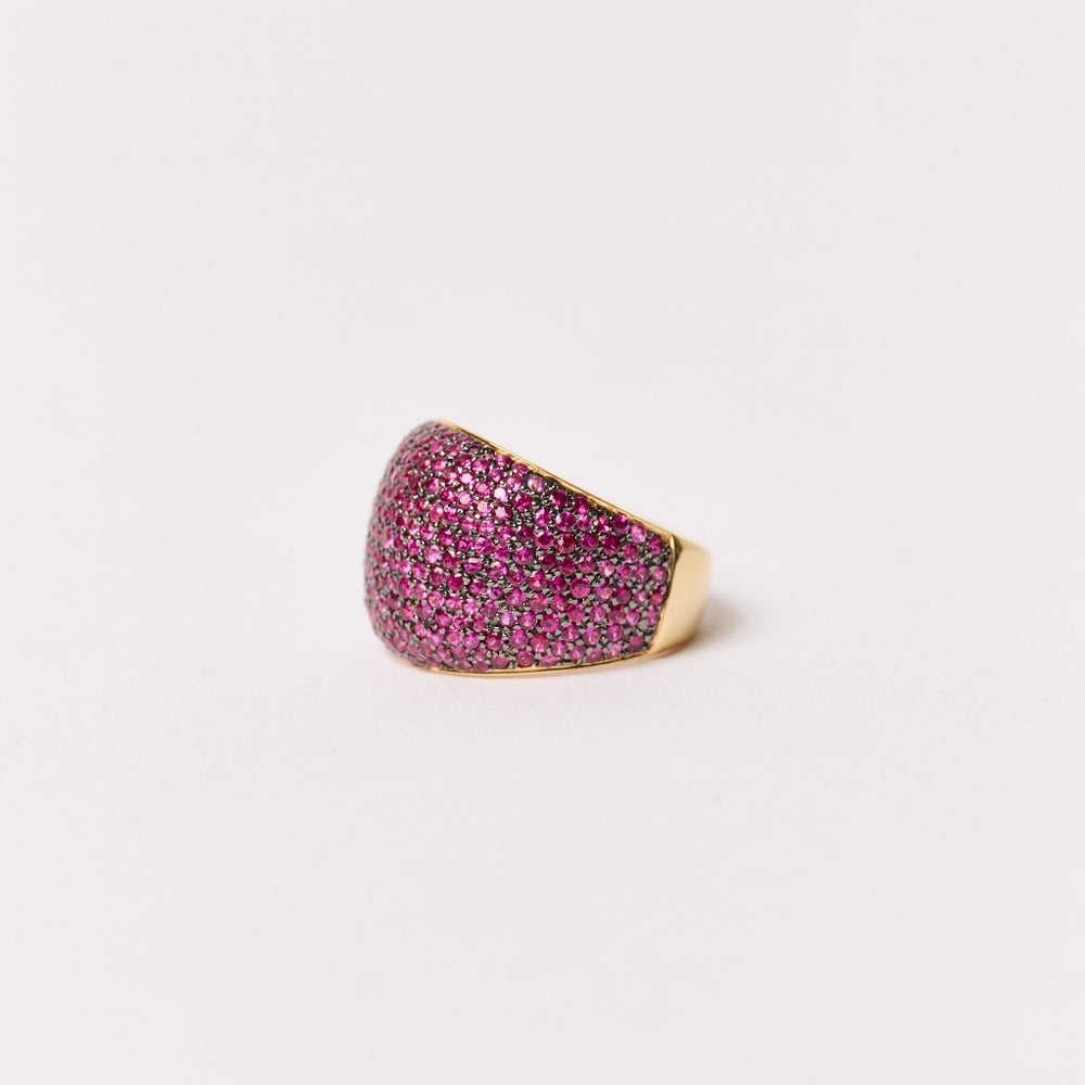 Sculpted Ring with Rubies