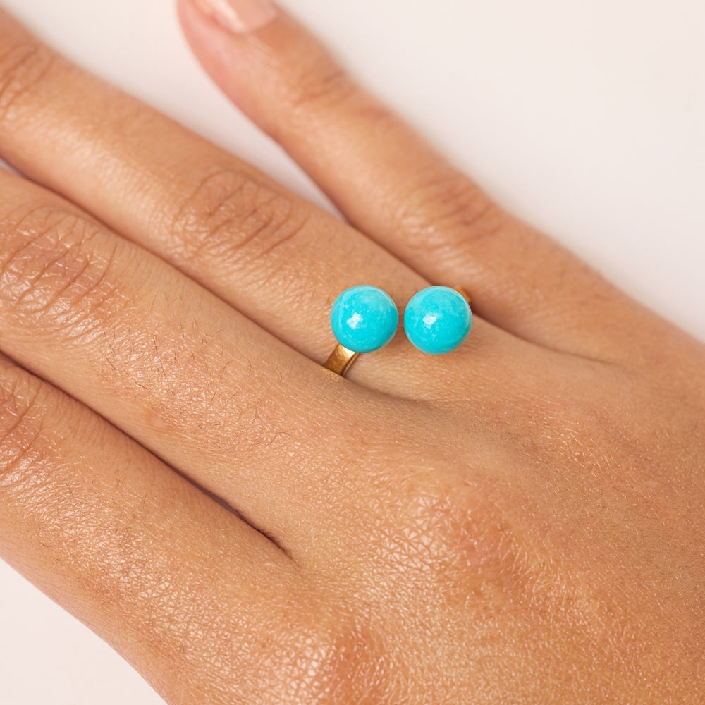 Double Trouble Ring in Coloured Gems