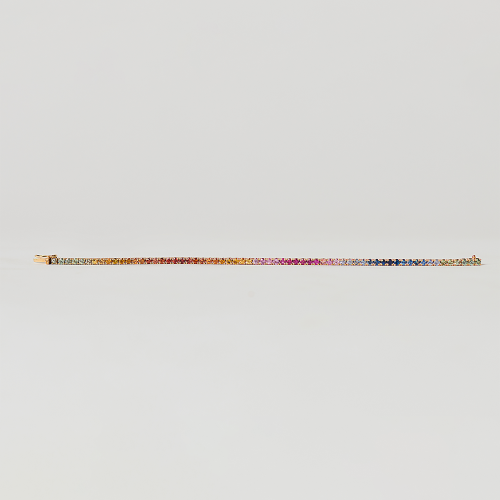 Rainbow Bracelet with Round Sapphires