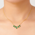 Emerald Fringe Bar Necklace