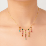 All-Colour Waterfall Necklace with Tourmalines