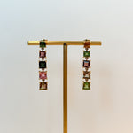 Mismatched Ombre Long Tourmaline Earrings