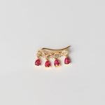 Rosecut Diamond and Ruby Earpin