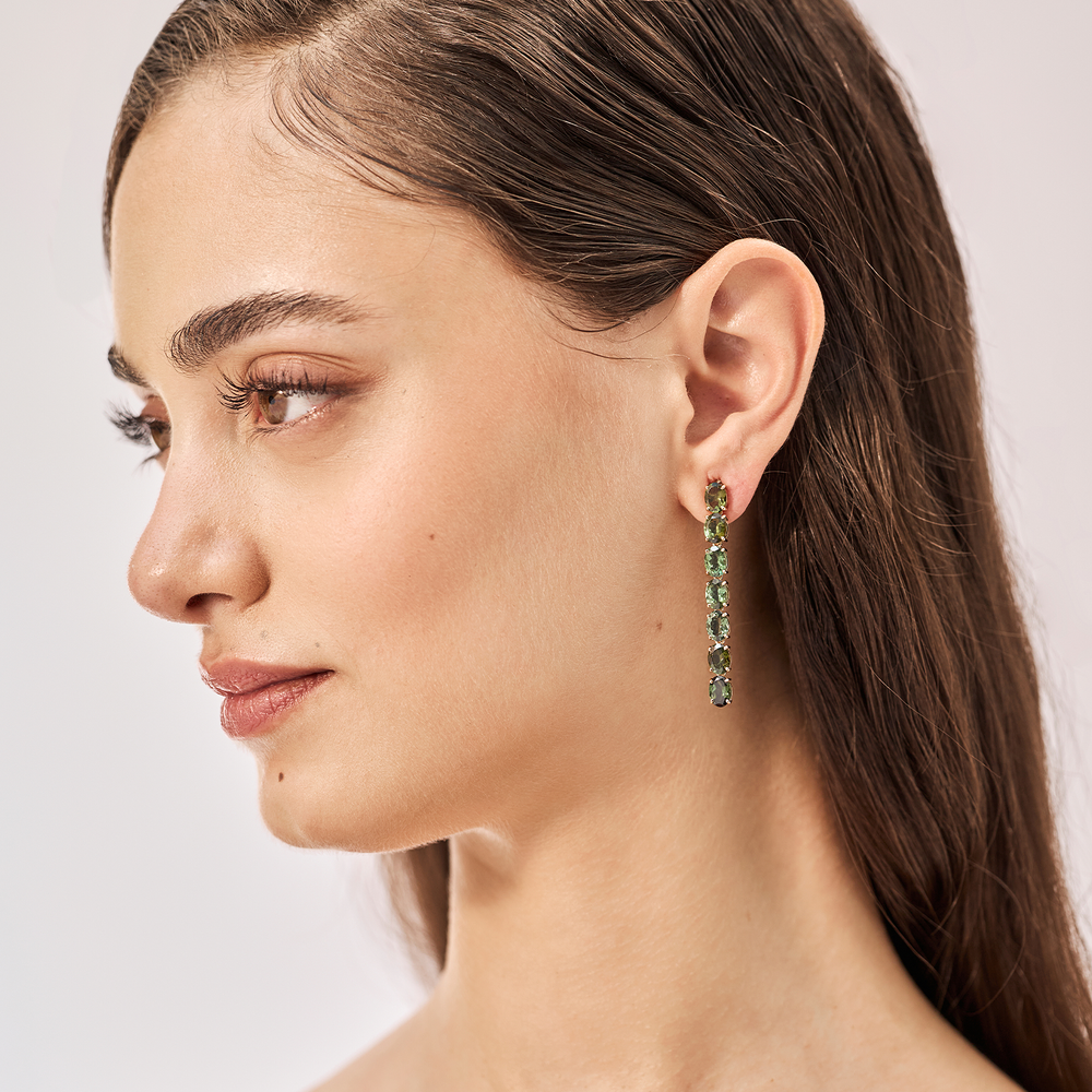 Dappled Green Tourmaline Earrings