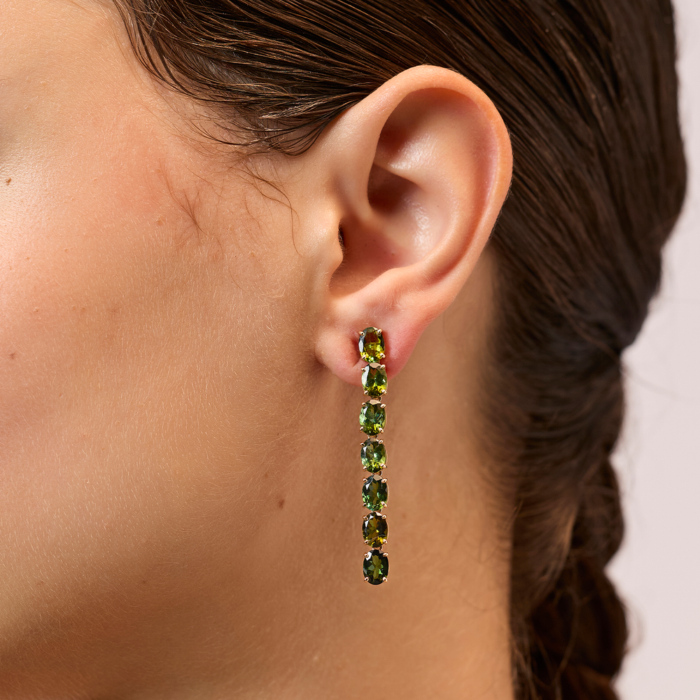 Dappled Green Tourmaline Earrings