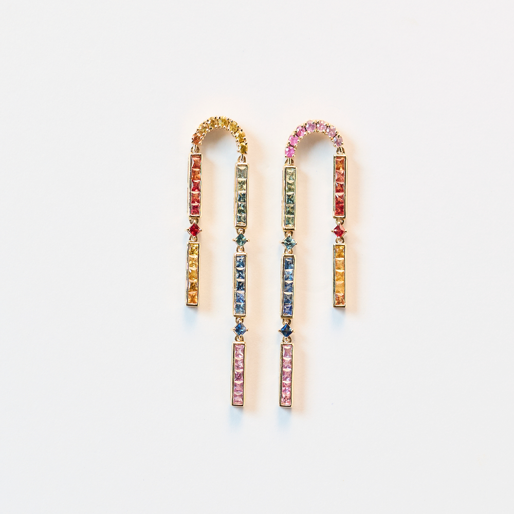 Somewhere Over the Rainbow Earrings With Sapphires