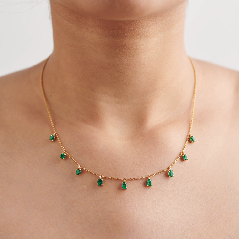 Emerald Fringe Necklace