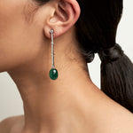 Long Diamond Sticks with Emerald Drops