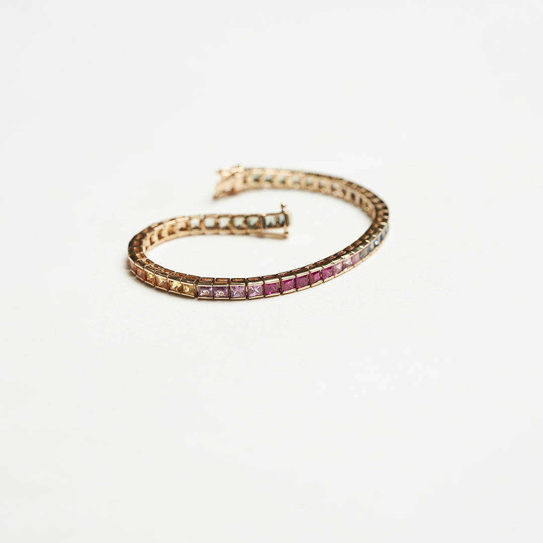 18k Gold Stretch Bracelet with Multicolor Sapphires – Moyer Fine Jewelers