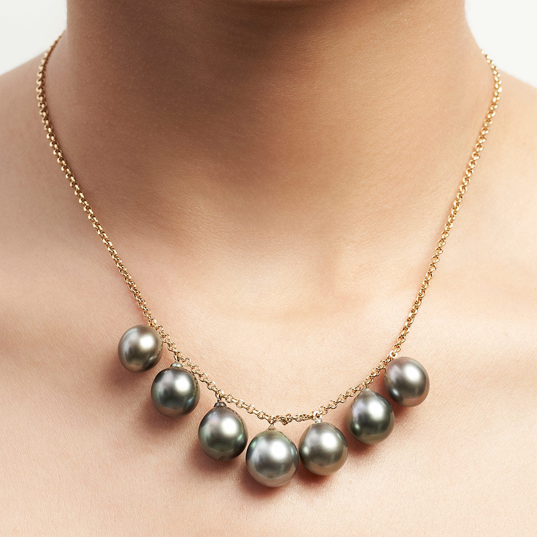 Aquarian Pearls Tahitian Pearl Necklace in 18K | Gem Shopping Network  Official