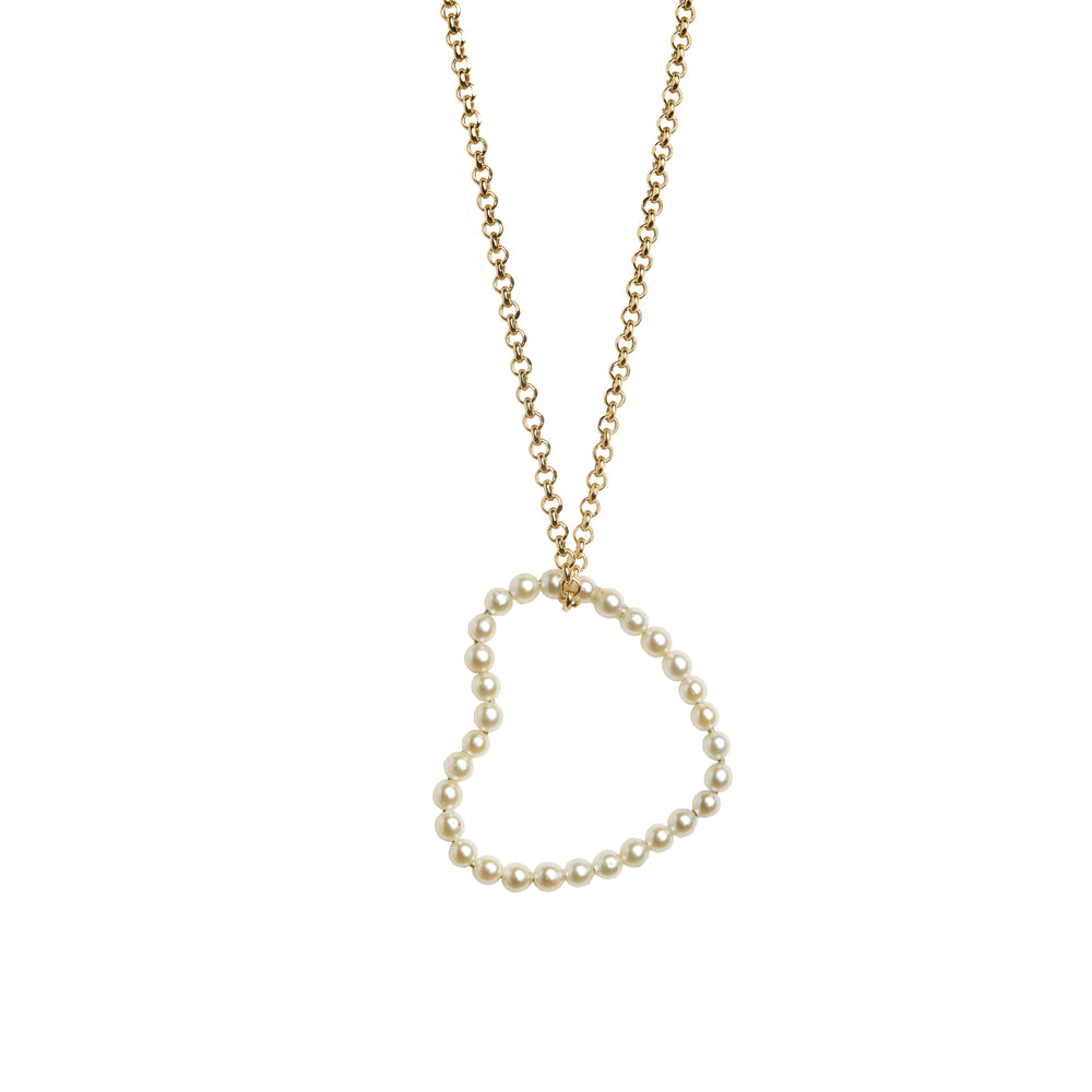 Heart Chain Loop All-Heart Loop in Pearls on Chain – T H E L I N E