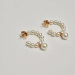 Pearl Hoops with Pearl Drops