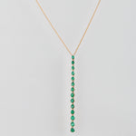 Emerald Gradation Lariat Necklace