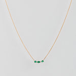 Curved Bar Emerald Necklace