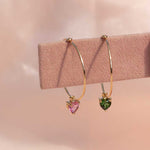 Mismatched Hearts on Skinny Hoops