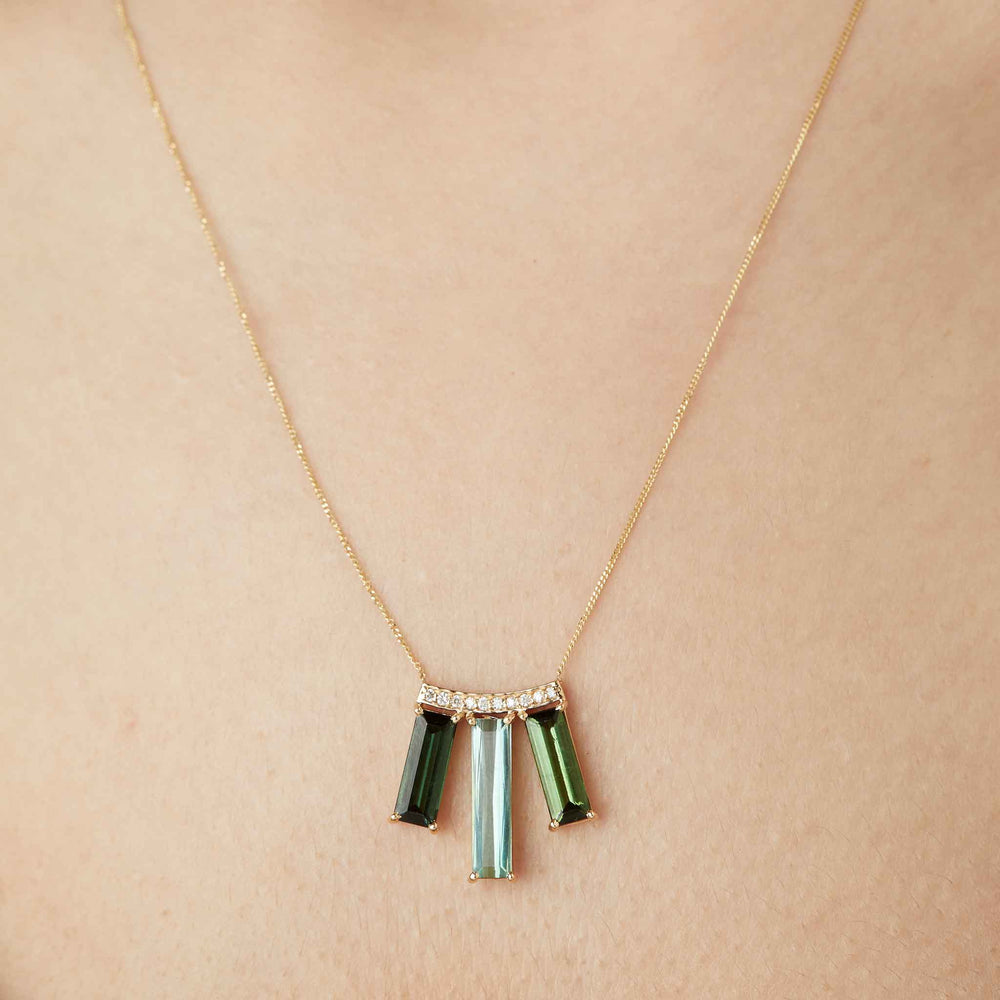 Gold heart pendant, Diamond pave heart necklace | Benati