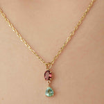 ombre tourmalines 18k gold necklace 