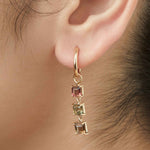 mismatched tourmaline earrings loops hoops 18k gold