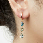 Mismatched Ombre Tourmaline Loops (3+1) + Small Hoops