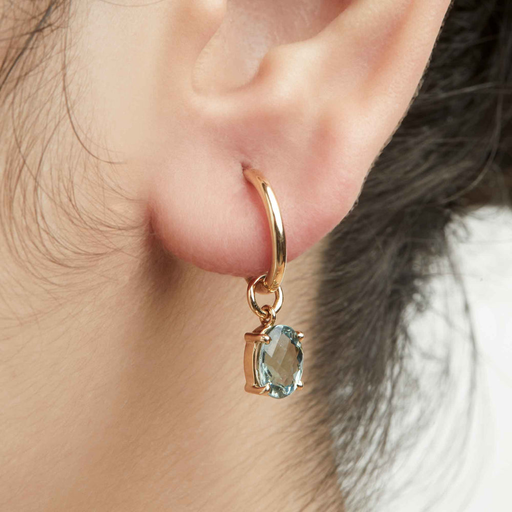 mismatched tourmaline loops hoops earrings 18k gold