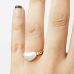 Baroque Pearl Ring with Enamelling