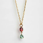ombre tourmalines 18k gold necklace 
