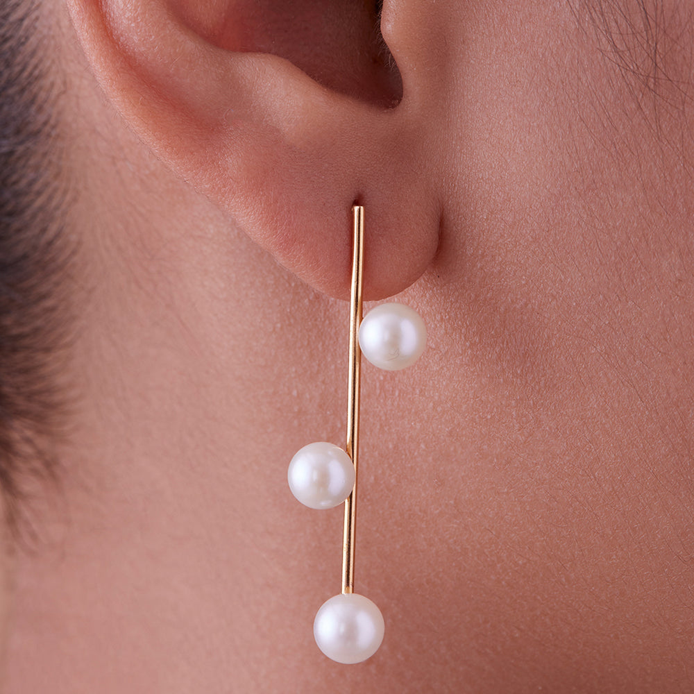Move on Up Earrings with Pearls