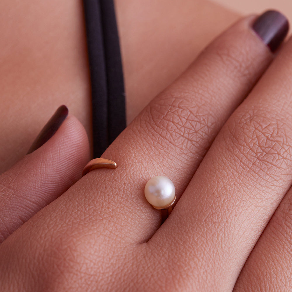 Unfinished Business Ring with Pearl
