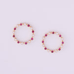 Always & Forever Hoop Studs with Rubies and Diamonds
