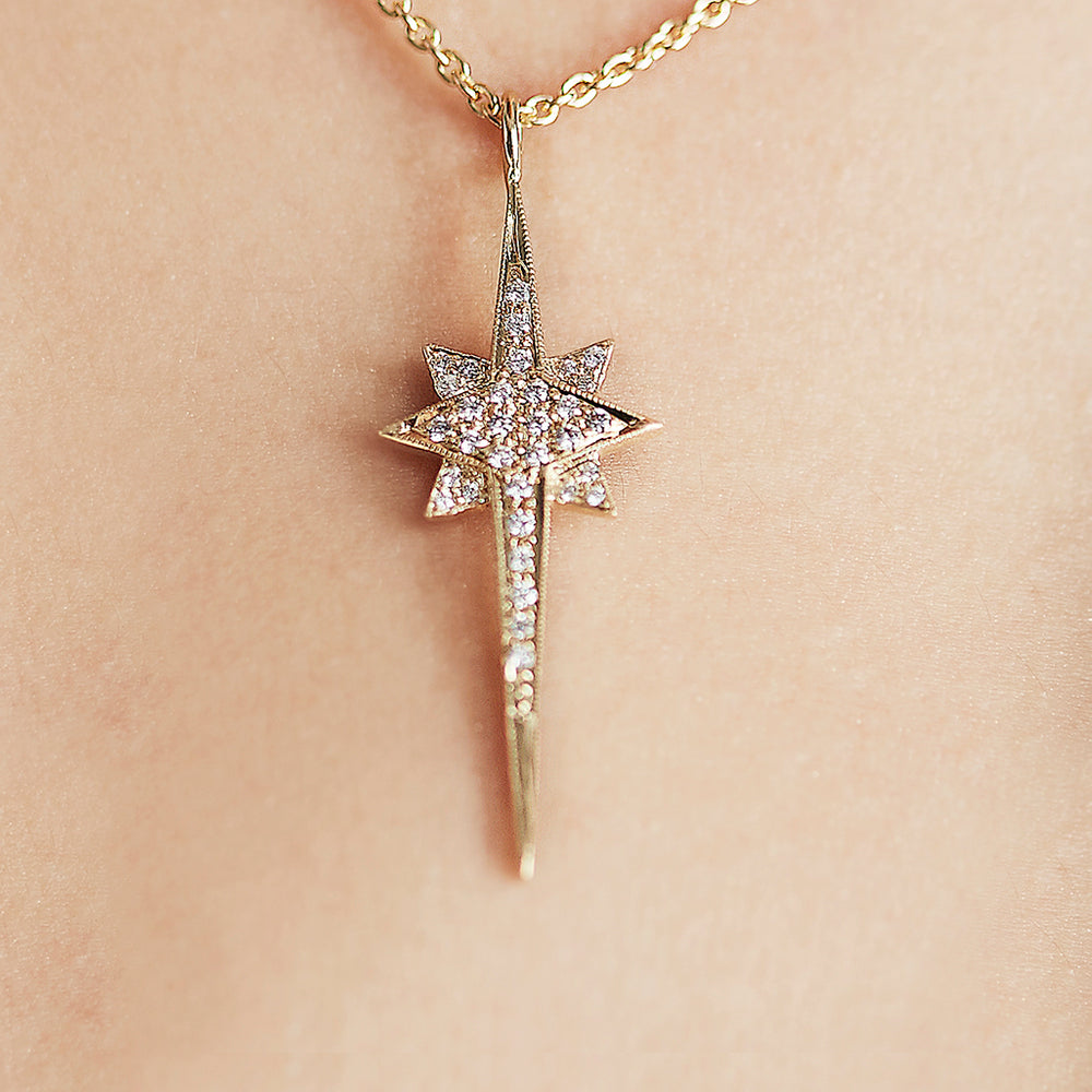 Starburst Necklace with Pave-set Diamonds