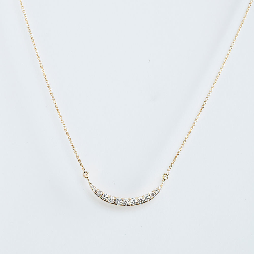 Crescent Necklace with Diamonds