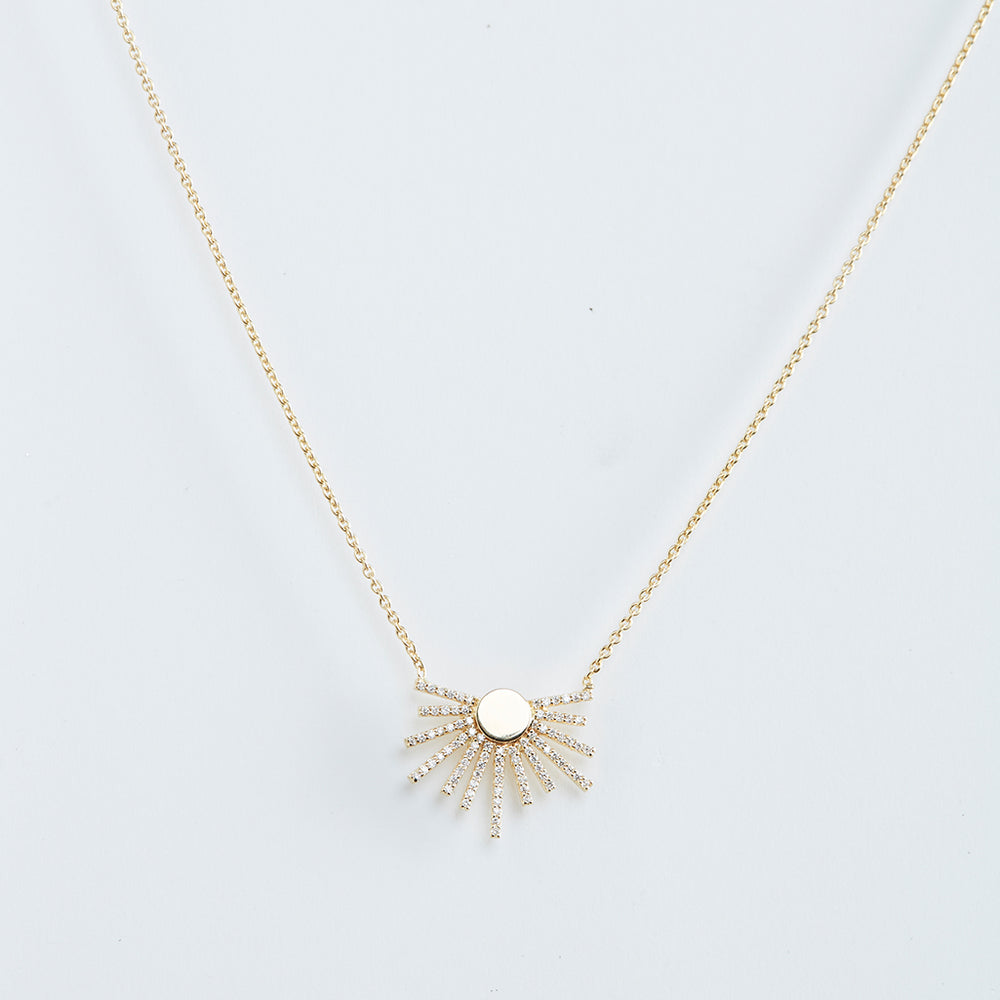 Sunrise Necklace with Pave-set Diamonds