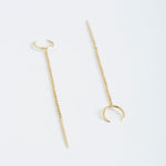 Crescent Stick & Chain Earrings