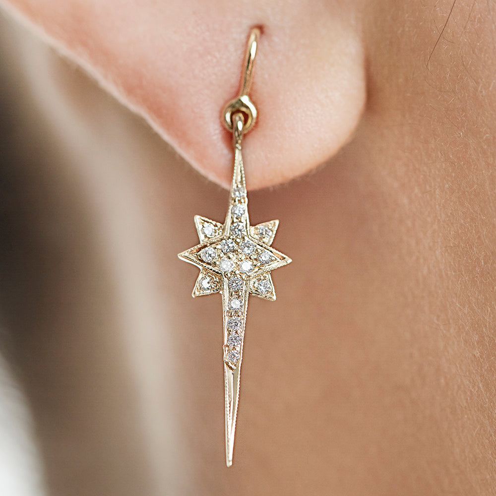 Starburst Earrings with Pave-Set Diamonds