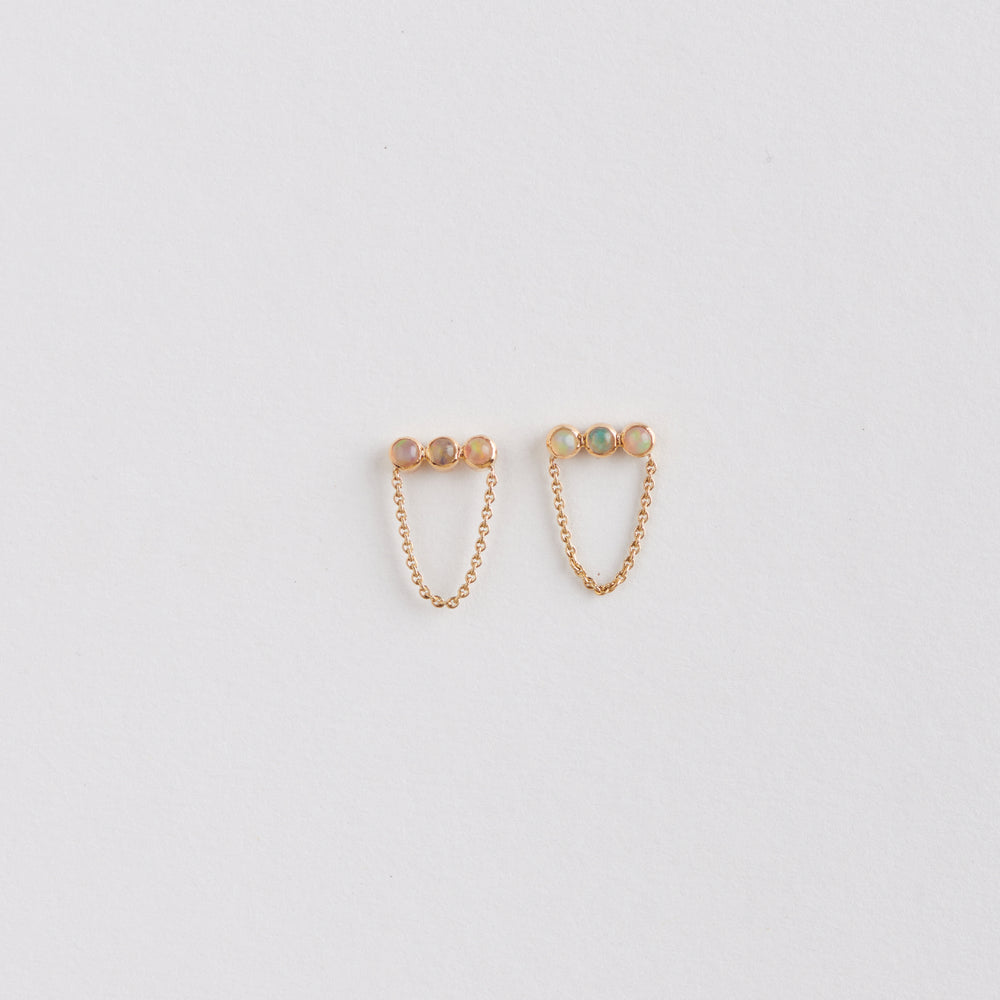 Opal Bar Dropchain Earrings