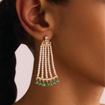 Jhoomar Earrings with Rose-cut Diamonds and Akoya Pearls ft. Gemfields  Zambian Emeralds
