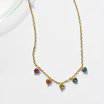 Rainbow Hearts Tourmaline Necklace