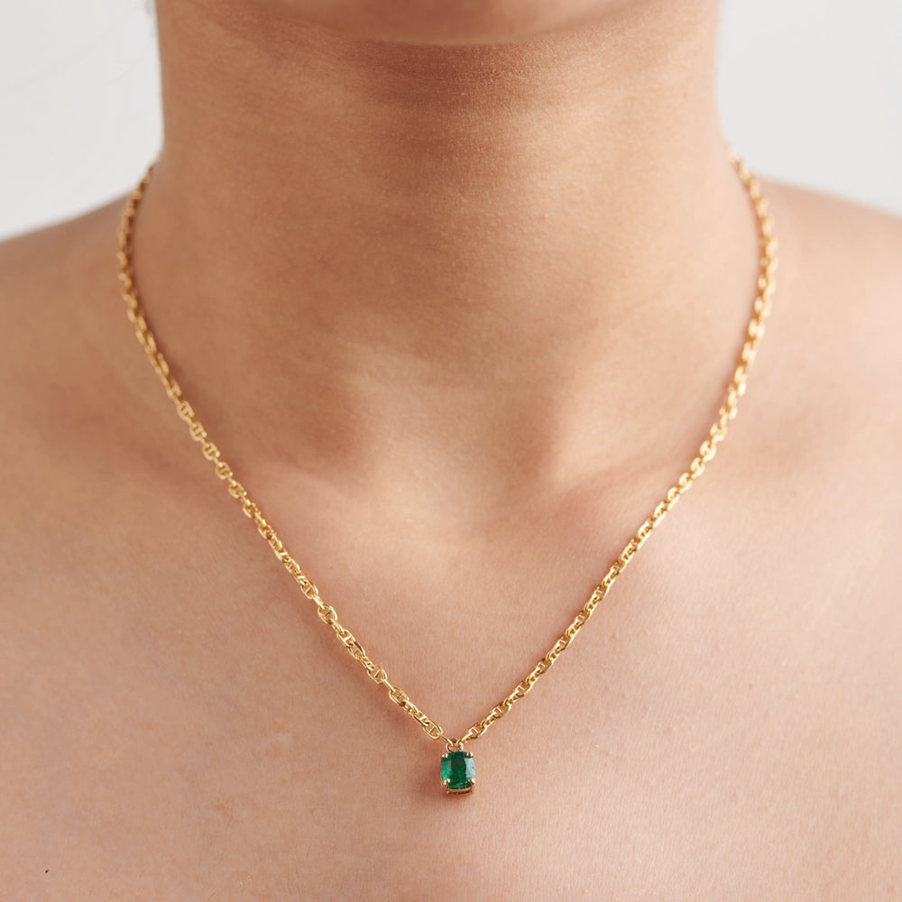 Solitary Emerald Necklace