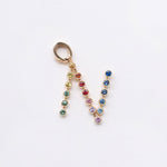 Rainbow Initial Charm with Convertible Clip