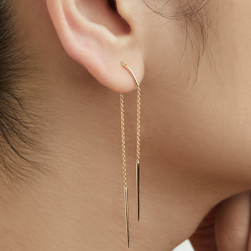 Double Stick and Chain Earrings – T H E L I N E